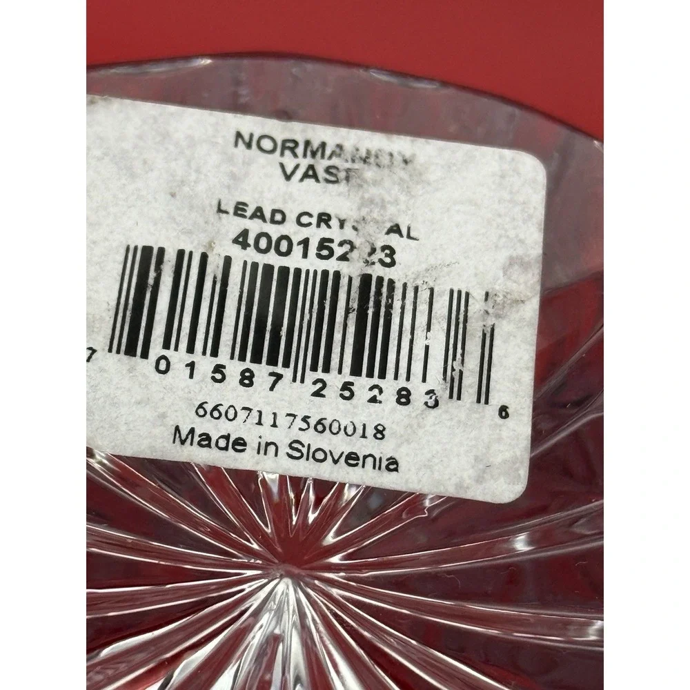 Waterford Normandy Clear Cut Crystal Floral Vase NO Box Slovenia 9.75